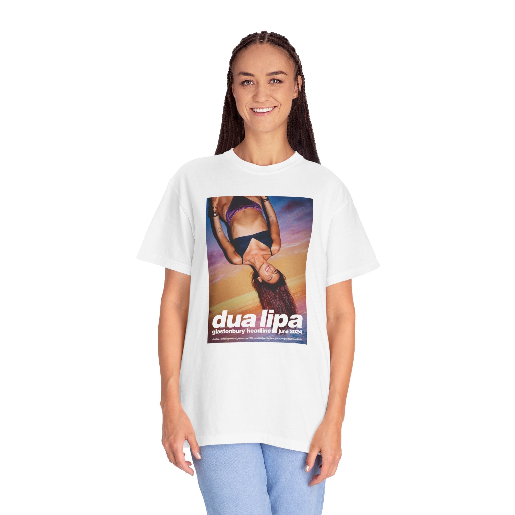 Dua Lipa Inspired Garment-Dyed T-Shirt