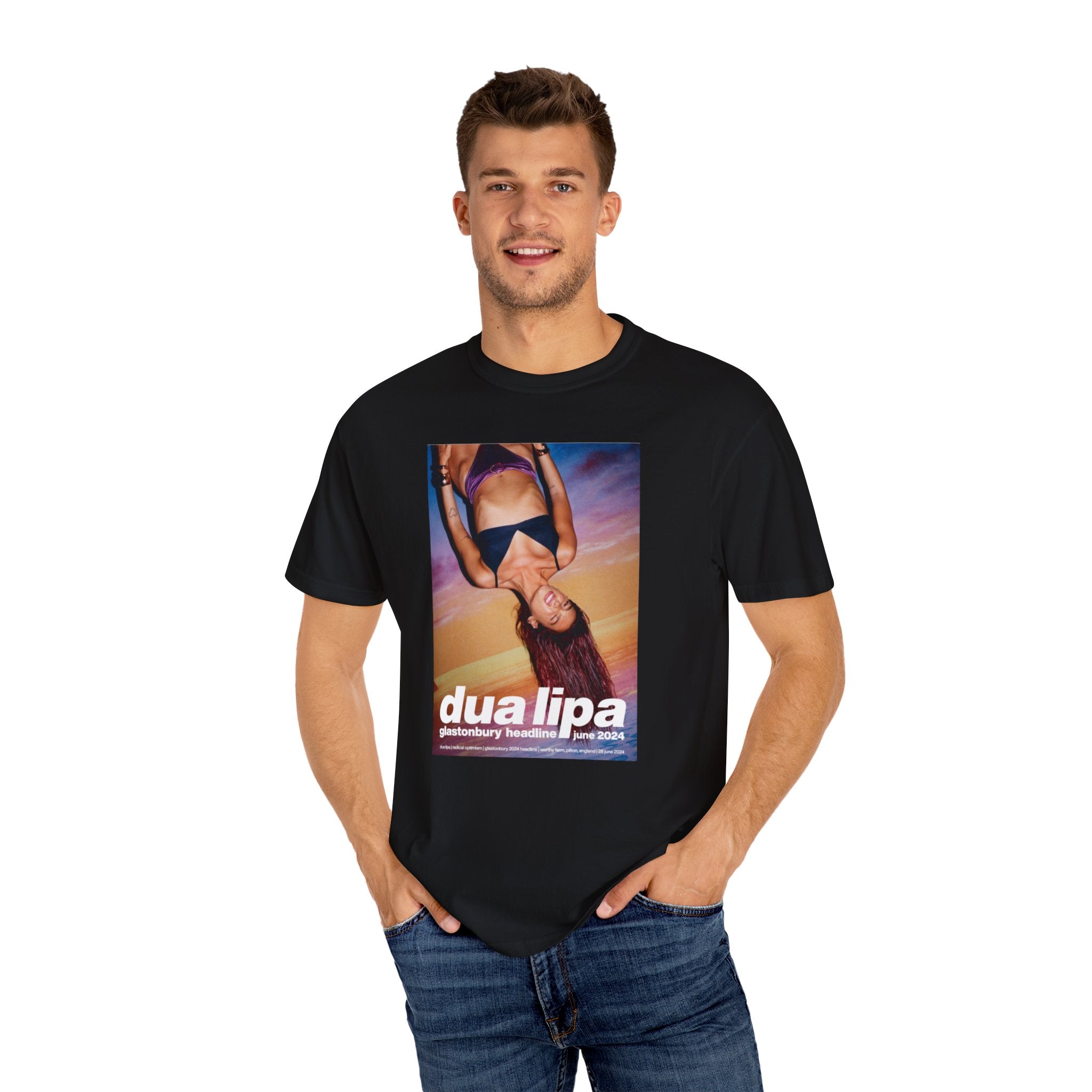 Dua Lipa Inspired Garment-Dyed T-Shirt
