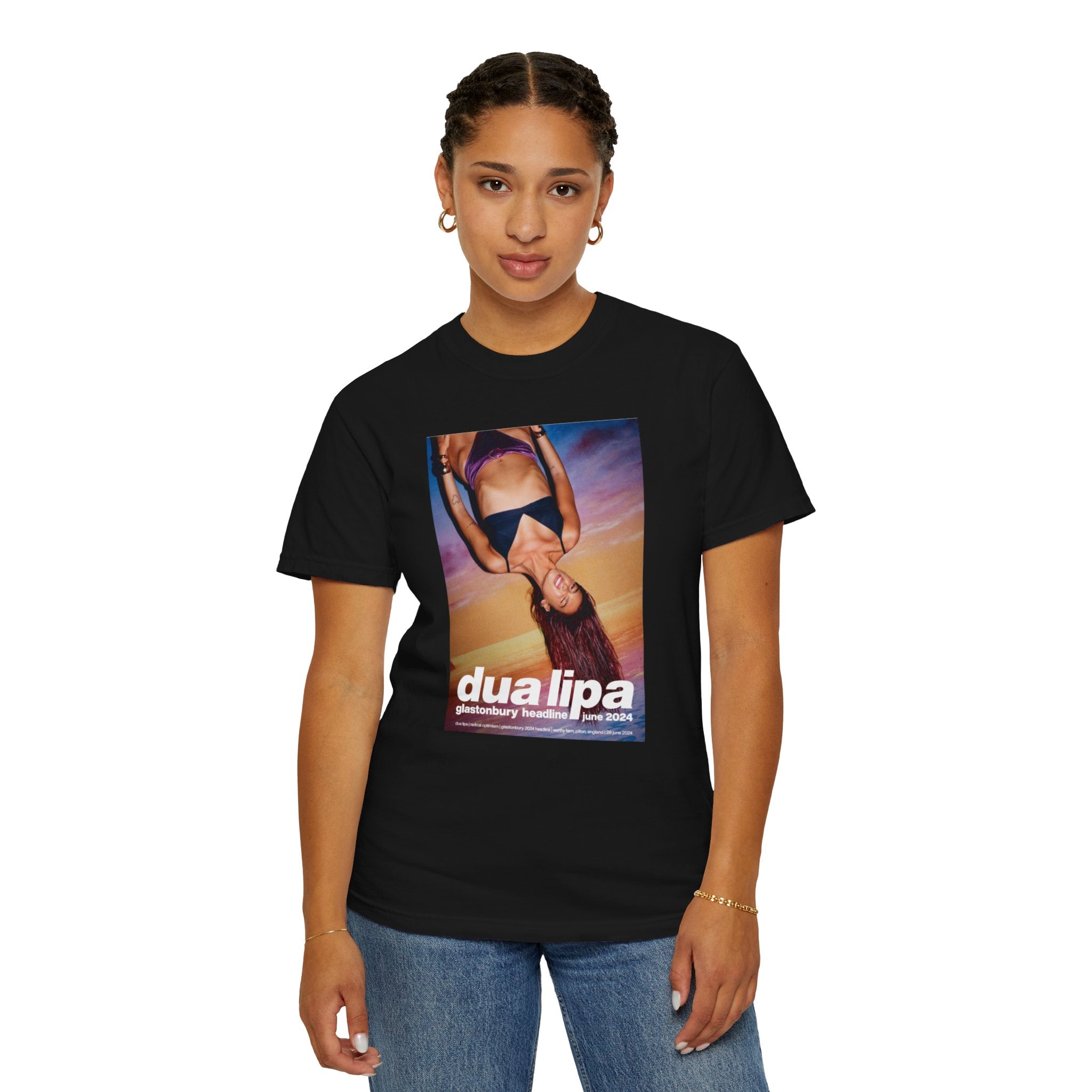 Dua Lipa Inspired Garment-Dyed T-Shirt