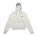 Fleeced Zip-Up Cropped Hoodie