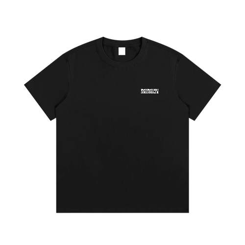 Black t-shirt with 'GRACE & MERCY ABIDES' text on a white background